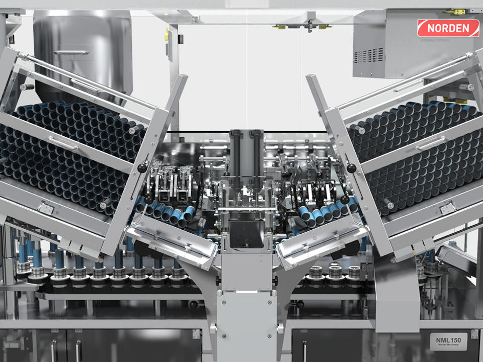 NML 150 tube filler close-up