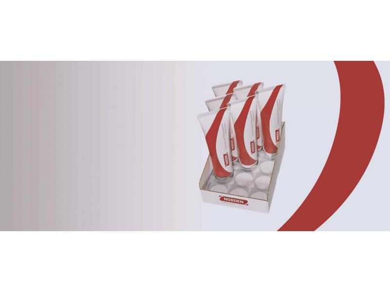 Tubes in a tray for shop display